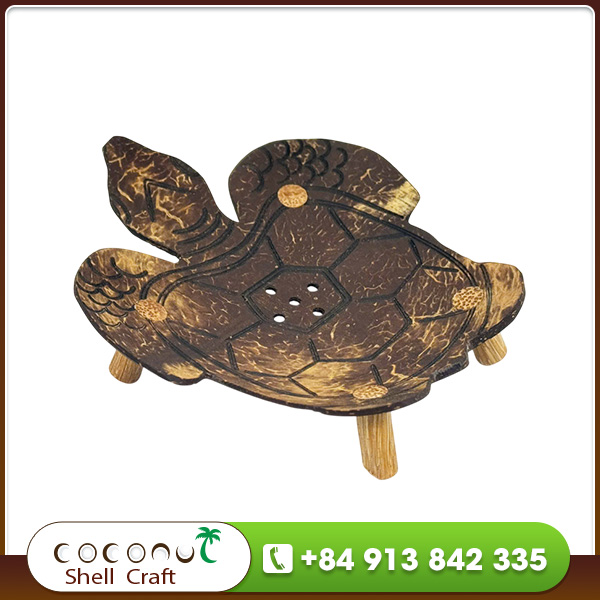 Coconut shell soap holder